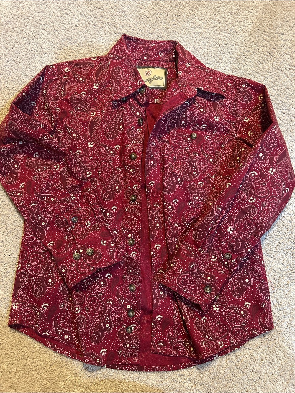 Wrangler Paisley Button Up Western Shirt